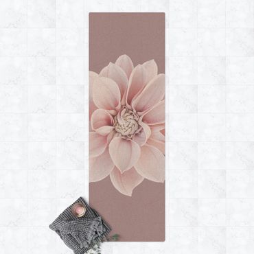 Kork-Teppich - Dahlie Blume Lavendel Weiß Rosa - Hochformat 1:3