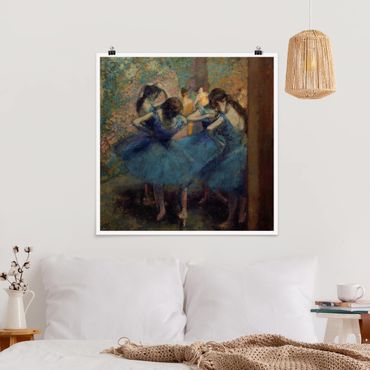 Poster - Edgar Degas - Blaue Tänzerinnen - Quadrat 1:1