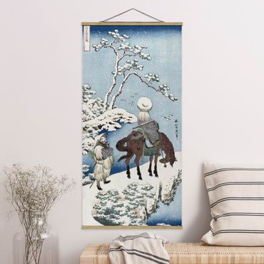 Stoffbild mit Posterleisten - Katsushika Hokusai - Der chinesische Dichter - Hochformat 1:2