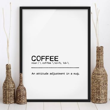 Bild mit Rahmen - Definition Coffee Attitude - Hochformat