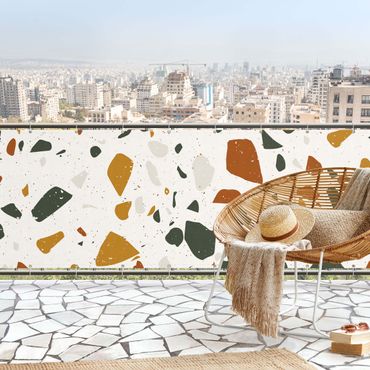 Balkon Sichtschutz - Detailliertes Terrazzo Muster Livorno