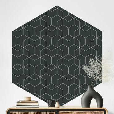 Hexagon Mustertapete selbstklebend - Dreidimensionale Würfel Muster