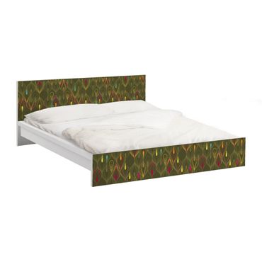 Möbelfolie für IKEA Malm Bett niedrig 180x200cm - Klebefolie Pfauenaugen
