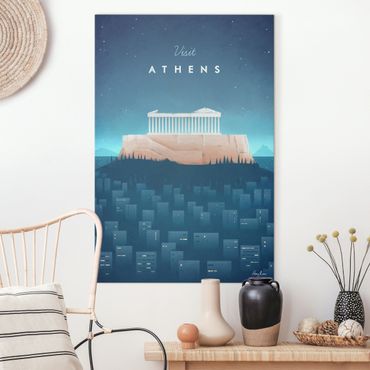 Leinwandbild - Reiseposter - Athen - Hochformat 3:2