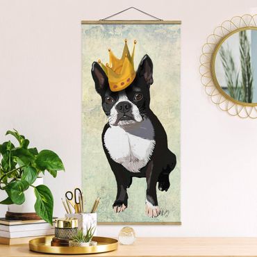 Stoffbild mit Posterleisten - Tierportrait - Terrierkönig - Hochformat 1:2