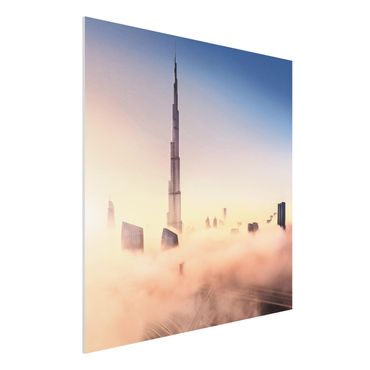 Forex Fine Art Print - Himmlische Skyline von Dubai - Quadrat 1:1