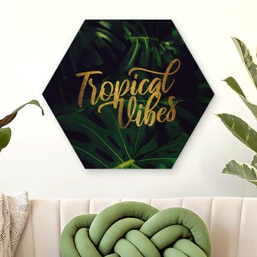 Hexagon Bild Holz - Dschungel - Tropical Vibes