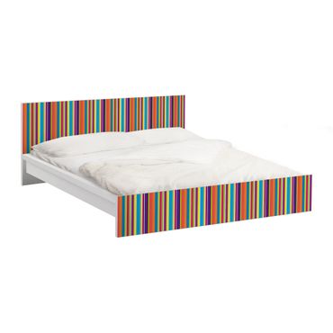 Möbelfolie für IKEA Malm Bett niedrig 180x200cm - Klebefolie Happy Stripes