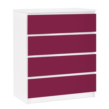 Möbelfolie für IKEA Malm Kommode - selbstklebende Folie Colour Wine Red