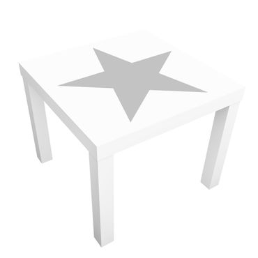 Möbelfolie für IKEA Lack - Klebefolie Großer grauer Stern auf Weiß