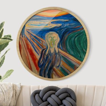 Rundes Gerahmtes Bild - Edvard Munch - Der Schrei
