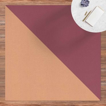 Kork-Teppich - Einfaches Mauvefarbenes Dreieck - Quadrat 1:1