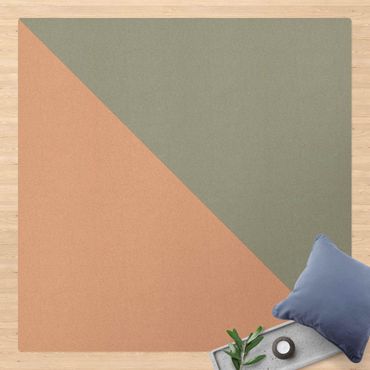 Kork-Teppich - Einfaches Olivgrünes Dreieck - Quadrat 1:1
