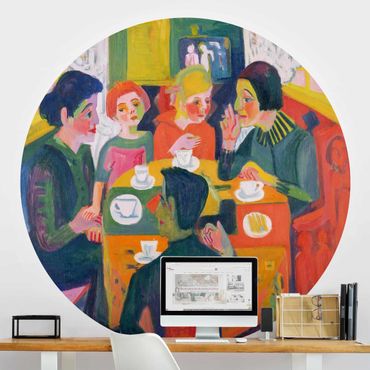 Runde Tapete selbstklebend - Ernst Ludwig Kirchner - Kaffeetisch