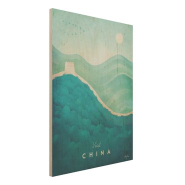 Holzbild - Reiseposter - China - Hochformat 4:3