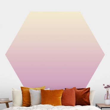 Hexagon Mustertapete selbstklebend - Farbverlauf Creme