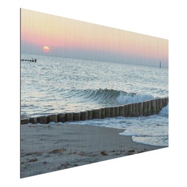 Aluminium Print gebürstet - Sonnenuntergang am Meer - Querformat 2:3