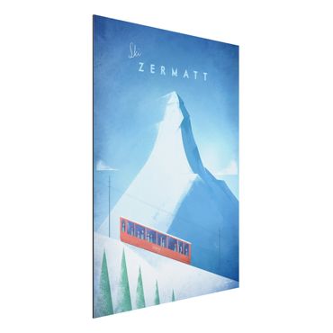 Aluminium Print - Reiseposter - Zermatt - Hochformat 4:3