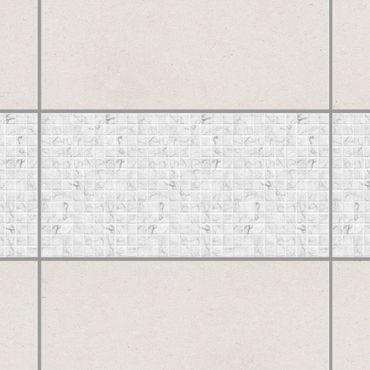 Fliesen Bordüre - Mosaikfliese Mamoroptik Bianco Carrara 60x30 - Fliesensticker Set