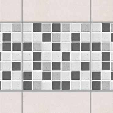 Fliesen Bordüre - Mosaikfliesen Grau 15x15cm - Fliesensticker Set