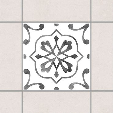 Fliesenaufkleber - Muster Grau Weiß Serie No.4
