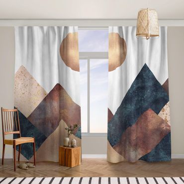Vorhang - Geometrische Berge Bronze