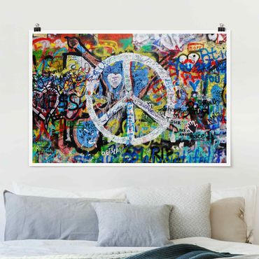 Poster - Graffiti Wall Peace Sign - Querformat 3:2