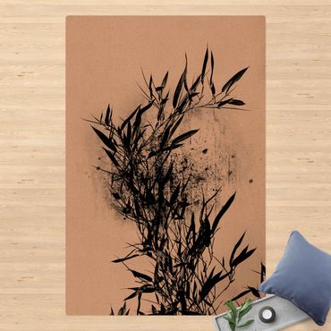 Kork-Teppich - Grafische Pflanzenwelt - Schwarzer Bambus - Hochformat 2:3
