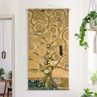 Wandteppich - Gustav Klimt - Der Lebensbaum - Hochformat 1:2