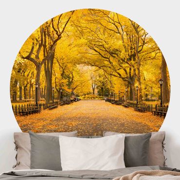 Runde Tapete selbstklebend - Herbst im Central Park