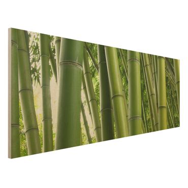 Holzbild - Bamboo Trees No.1 - Panorama Quer