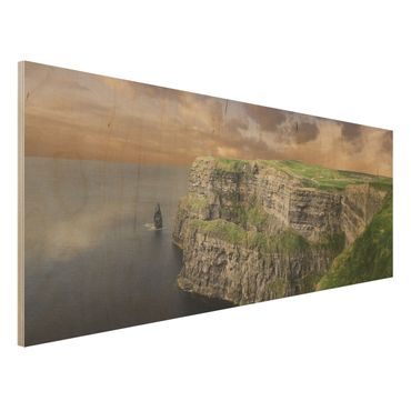 Holz Wandbild - Cliffs Of Moher - Panorama Quer