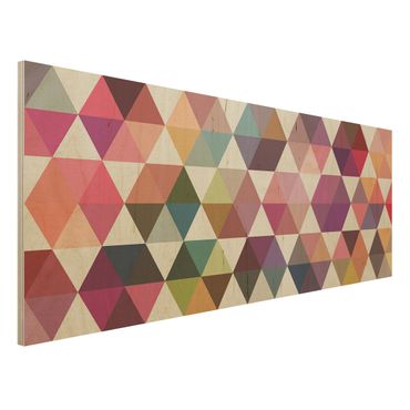 Wandbild Holz - Hexagon Facetten - Panorama Quer