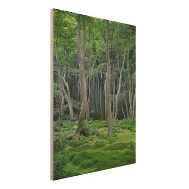 Holzbild - Japanischer Wald - Hoch 3:4