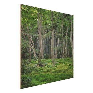 Holzbild - Japanischer Wald - Quadrat 1:1