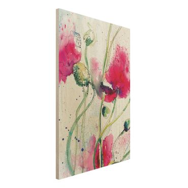 Holzbild - Painted Poppies - Hoch 2:3