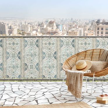 Balkon Sichtschutz - Holzpaneel Persisch Vintage II