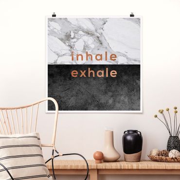 Poster - Inhale Exhale Kupfer und Marmor - Quadrat 1:1