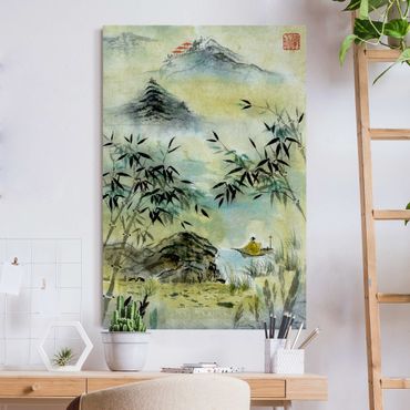 Akustikbild - Japanische Aquarell Zeichnung Bambuswald
