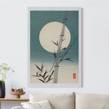 Akustikbild - Japanische Zeichnung Bambus und Mond