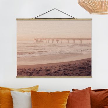 Stoffbild mit Posterleisten - Kalifornien Halbmond Küste - Querformat 4:3