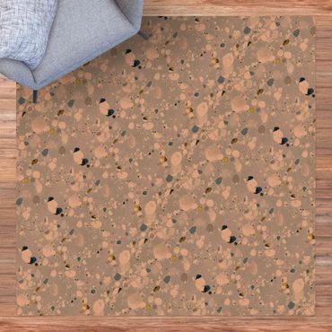 Kork-Teppich - Kies Muster im Eis - Quadrat 1:1