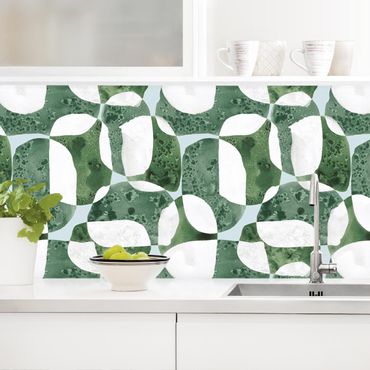 Küchenrückwand - Lebende Steine Muster in Grün