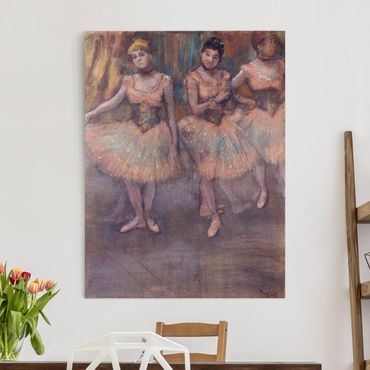 Leinwandbild - Edgar Degas - Drei Tänzerinnen vor dem Exercice - Hoch 3:4