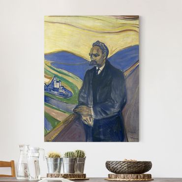 Leinwandbild - Edvard Munch - Porträt von Friedrich Nietzsche - Hoch 3:4
