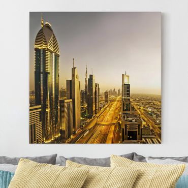 Leinwandbild - Goldenes Dubai - Quadrat 1:1