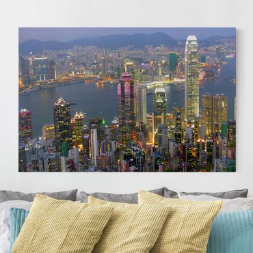 Leinwandbild - Hongkong Skyline - Quer 3:2