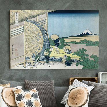 Leinwandbild - Katsushika Hokusai - Wasserrad in Onden - Quer 3:2-60x40