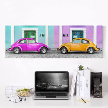 Leinwandbild - Kolorierte Beetles - Panorama Quer
