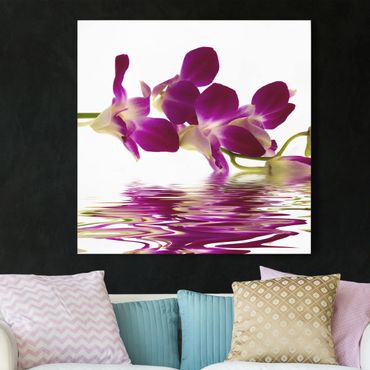 Leinwandbild - Pink Orchid Waters - Quadrat 1:1